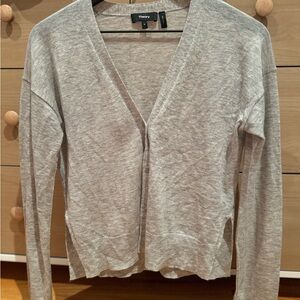 Theory Light Gray V-Neck Sweater